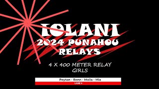 2024 Punahou Relays  4x400 Meter Relay Girls [upl. by Antonie]