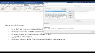 Sådan laver du kildehenvisninger og litteraturliste i Word [upl. by Auoy]