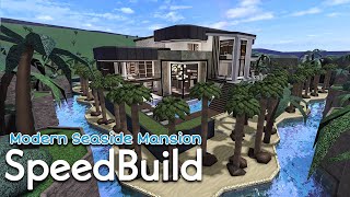 Bloxburg Modern Seaside Mansion Speedbuild Part 22 [upl. by Petrie]