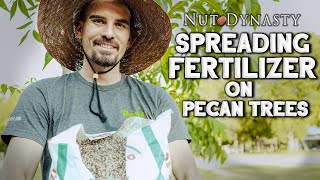 Fertilizing Pecan Trees Spreading Fertilizer On Pecan Trees [upl. by Ardnasela291]