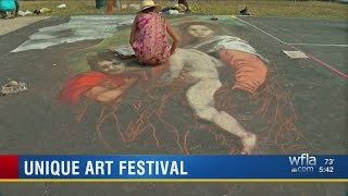 Sidewalk chalk festival brings artists to Venice [upl. by Beutner]