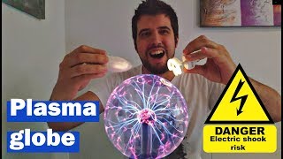 Plasma globe light bulb ⚡ 2500V ⚡ and 3 more tricks that you shouldnt try [upl. by Gregg]