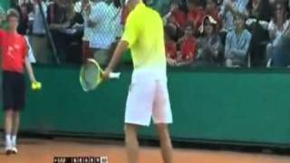 Roland Garros 2010 Ljubicic dancing after winning point against Mardy Fish [upl. by Eisen610]