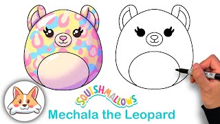 How to Draw Michaela the Leopard  Squishmallow [upl. by Renae716]