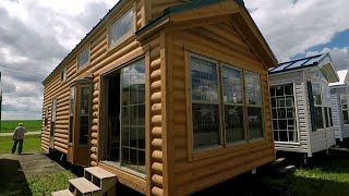 Tiny House Log Cabins on wheels like Cabelas [upl. by Elaynad]