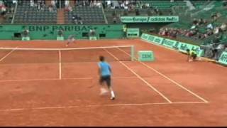 Federer  Acasuso Drop shot return 1 [upl. by Bijan]