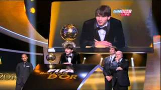 Messi wins the FIFA BALLON DOR 2010 [upl. by Sherrie]