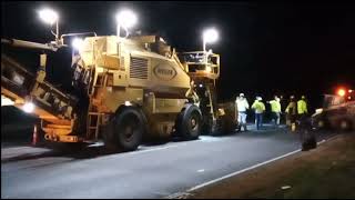 Night Time Road Construction 🚧 The last pavement patch for the season [upl. by Lizzy475]