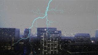 🎧 THUNDER amp RAIN with Lightning in the City  Ambient Noise Sleep Sounds Ultizzz day42 [upl. by Rolyt]