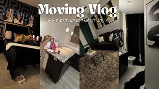 Moving into my first apartment at 19  FULLY FURNISHED  unpacking  decorating  more [upl. by Atoiyanap579]