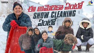 ఈ అమెరికా ఏంటో Snow Cleaning ఏంటో  Us Tour New Episode  neelimeghaalaloo  Tamada Media [upl. by Gerge]