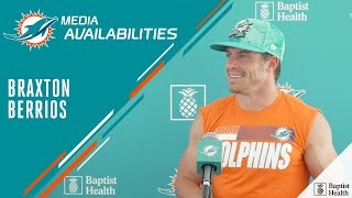 WR Braxton Berrios Meets with the Media  Miami Dolphins Training Camp [upl. by Margherita]