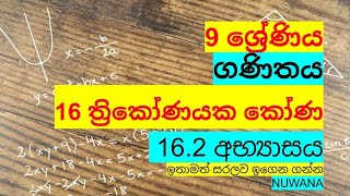 grade 9 maths162 අභ්‍යාසය 16 ත්‍රිකෝණයක කෝණ nuwana [upl. by Nassir]