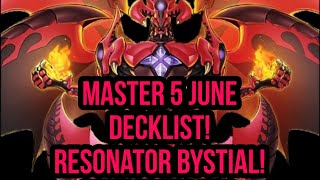 Resonator Bystial June Master 5 Decklist Preparing for WCQ next week redragonarchfiend yugioh [upl. by Hsotnas]