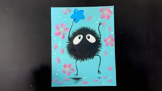 How to Paint a Soot Sprite from Studio Ghibli StepbyStep Tutorial [upl. by Cyler]