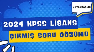 2024 KPSS LİSANS ÇIKMIŞ VATANDAŞLIK SORU ÇÖZÜMÜ [upl. by Josee]