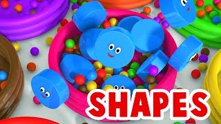 Learn Shapes for Children Baby Toddlers Kindergarten Kids 3D Colors Ball Pit Show [upl. by Neahs45]