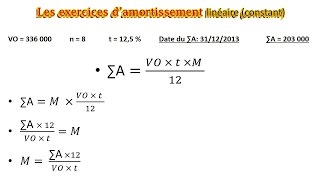 Amortissement 14 exercice 10 Les systèmes d’amort Amort linéaire  constant  comptabilité [upl. by Alonzo]