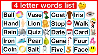 4 Letter Words List 🤔  Phonics lesson 2  Reading Words Lesson  Learn with examples [upl. by Essirahs424]