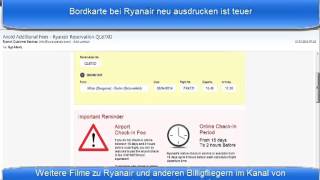 Bordkarte ausdrucken bei Ryanair oder aufs Handy laden  sonst zahlst Du ExtraGebühren [upl. by Cristen194]