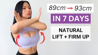 How I lift my breasts up 4 cm in 7 days intense workout to give your bustline a natural lift [upl. by Zitah]