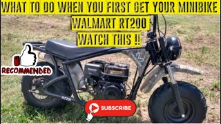 Realtree 200cc minibike Walmart bike before first start up what to do before you ride [upl. by Ateerys]