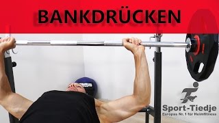 Bankdrücken mit der Langhantel Ausführung  richtige Technik und Übungsausführung [upl. by Adnarem912]