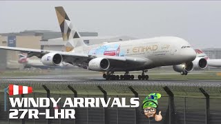 Windy Arrivals at London Heathrow Airport [upl. by Cailean]