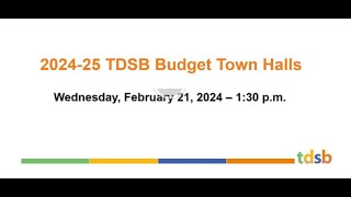 TDSB Budget Town Hall Meeting  February 21 2024 [upl. by Houston572]