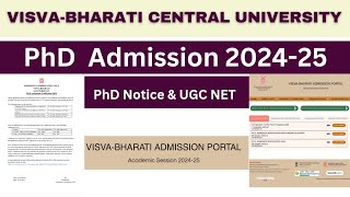 PhD Admission 2024 II VisvaBharati Central University Admission Notification II phdadmission2024 [upl. by Hew699]