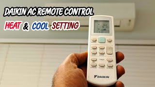 Daikin Ac Remote Control Heat and Cool Setting  AC Remote Setting For Cooling [upl. by Laws]