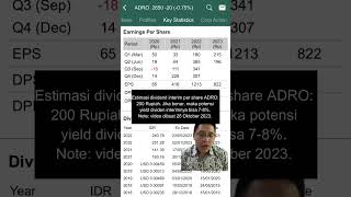 Potensi Cuan Dividen Interim Saham ADRO 2023 [upl. by Etnauq246]