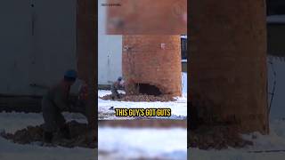 freddibnah demolition chimney chimneycleaning excavator chimneys shorts short shortvideo [upl. by Biamonte]