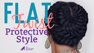 121 Flat Twist Protective Style w 3 in 1 Conditioner [upl. by Faux994]