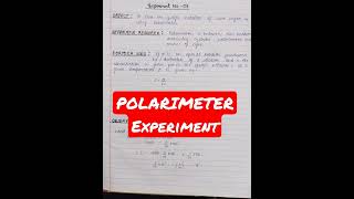 POLARIMETER EXPERIMENT  BSC 1st year practical [upl. by Haldas]