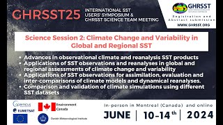 Science Session 2 Climate Change and Variability in Global and Regional SST Part 3 of 3 [upl. by Ayala]