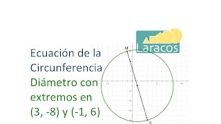 Como encontrar la ecuacion de una circunferencia cuando conoces los extremos de su diametro [upl. by Megen]