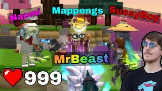 MrBeast VS 3 Blockman GO Youtuber in BedWars💀 Blockman GO [upl. by Bonucci]