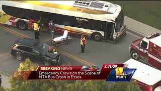 Video Collision between bus and car in Essex closed Stemmers Run Road [upl. by Jarek971]