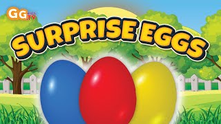 Surprise Eggs Kids Songs  Learn Colors for Kids [upl. by Macfarlane]