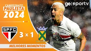 SÃO PAULO 3 X 1 SANTO ANDRÉ  MELHORES MOMENTOS  CAMPEONATO PAULISTA 2024  geglobo [upl. by Amme]