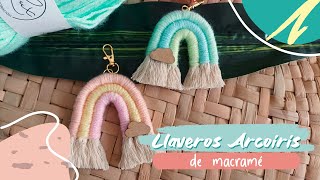 Tutorial de Llaveros embarrilado de arcoiris  Cómo hacer llaveros de arcoiris de Macramé [upl. by Gilba967]