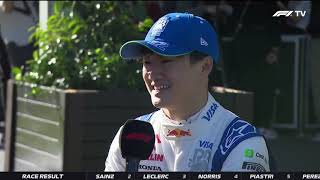 Yuki Tsunoda PostRace Interview  Formula 1 2024 Australia GP [upl. by Noryak494]