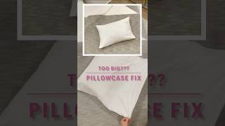 How to fit large pillow cover to small pillow 😉 Easy pillowcase fix pillow foldinghacks [upl. by Gasser]