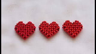 DIYTAKI TASARIM KANAVİÇE İŞİ KALP YAPIMIJEWELRY DESIGN HEART MADE OF BEADS [upl. by Sowell]