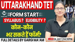 UTET 2024  Uttarakhand TET Form Date Eligibility Syllabus UTET Full Details By Gargi Mam [upl. by Notniw]