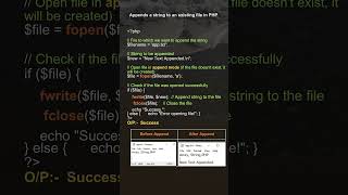 Append Text in File php viral [upl. by Denise]