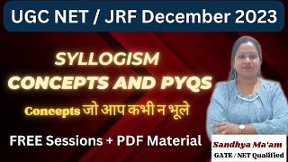 Logical Reasoning Complete Class 11 UGC NET Paper1  Syllogism Sandhya Sharma [upl. by Seroled]