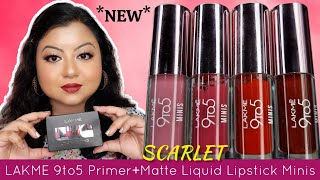 NEW Lakme 9to5 PrimerMatte Liquid Lipstick Minis  Lakme Little Matte Thing  Scarlet [upl. by Hessney]