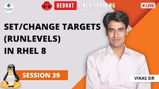 Live Linux Training RHCSARHCE For Members  Session39  SetChange Targets Runlevels in RHEL 8 [upl. by Engapmahc]